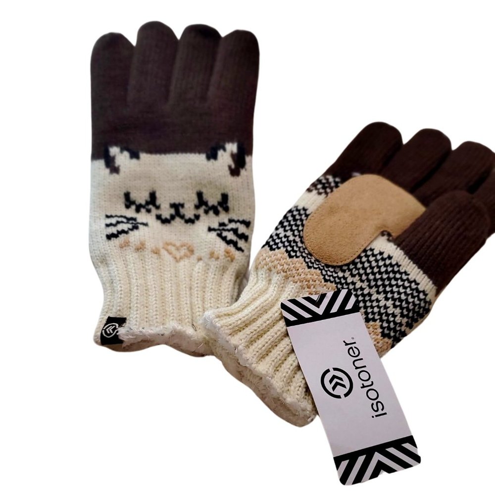 Isotoner Women's Knit Kitten Gloves